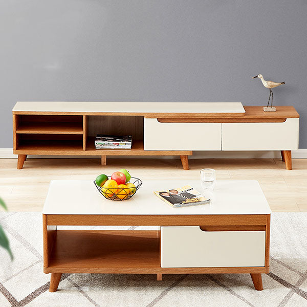 Living Room Set | White & Wooden | SET5