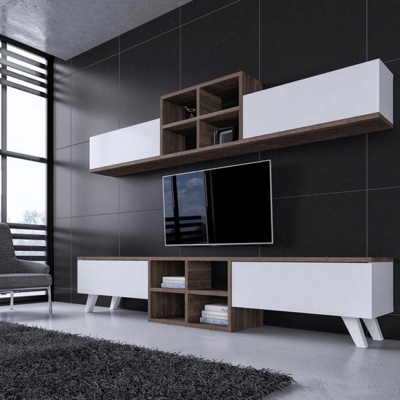 Tv Unit | White & Brown | 220 x 40 x 40 | TV29