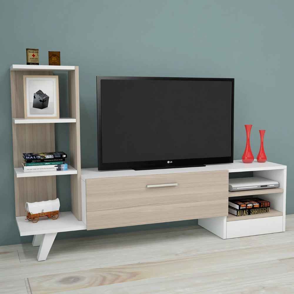 Tv Unit | White & Wooden | 160 x 40 x 40 | TV39