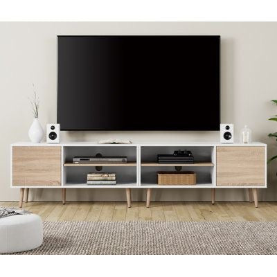 Tv Unit | White & Wooden | 200 x 40 x 40 | TV96