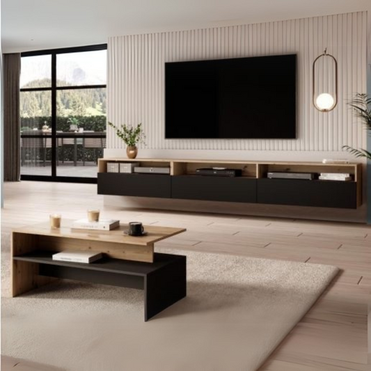 Living Room Set | Black & Wooden | SET52
