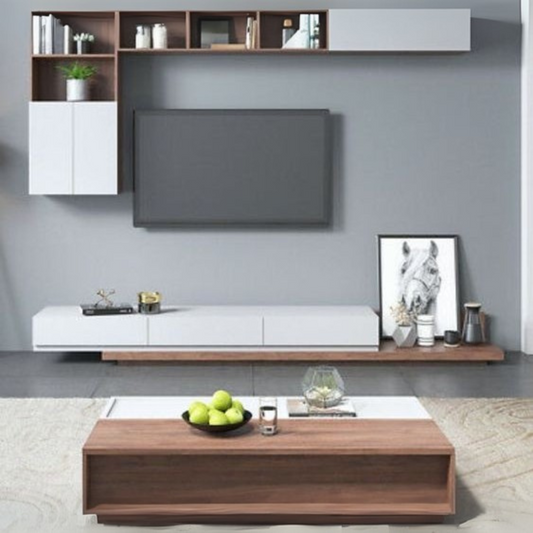 Living Room Set | White & Wooden | SET9