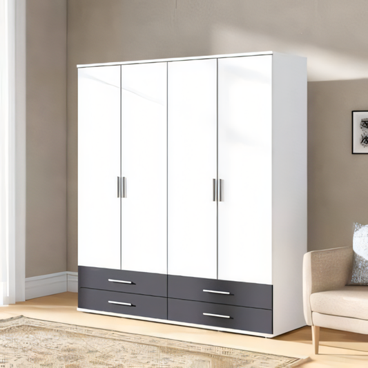 Wardrobe | White & Black | 160 x 50 x 220 | WD31