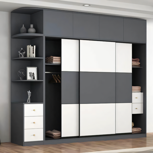 Wardrobe | White & Black | 240 x 50 x 240 | WD8