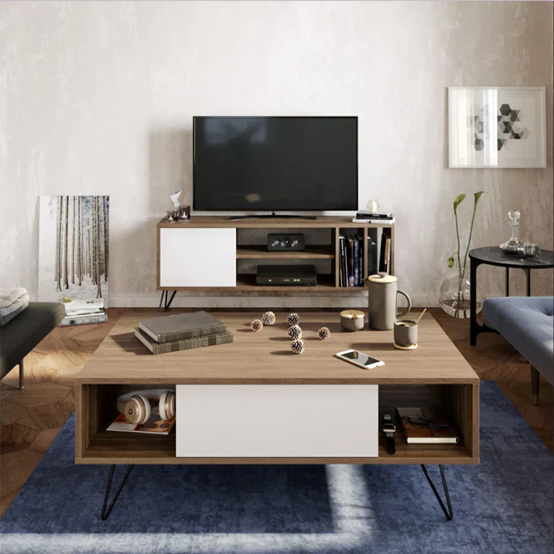 Living Room Set | Wooden & White | SET57