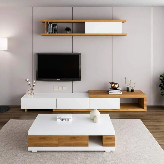 Living Room Set | White & Wooden | SET58