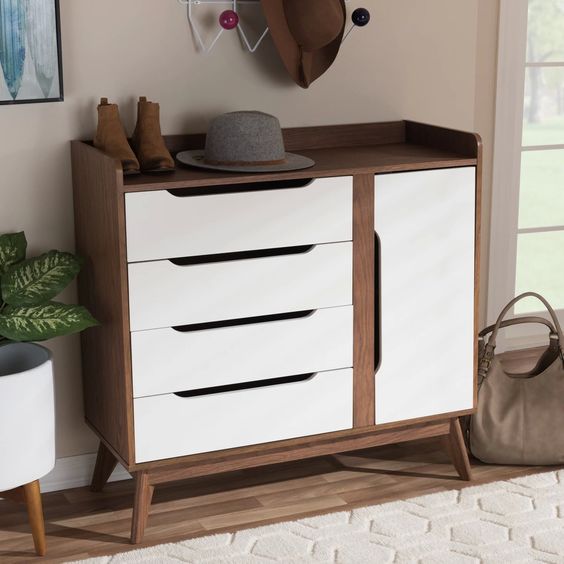 Shoe Closet | White & Brown | 90 x 40 x 110 | SU11