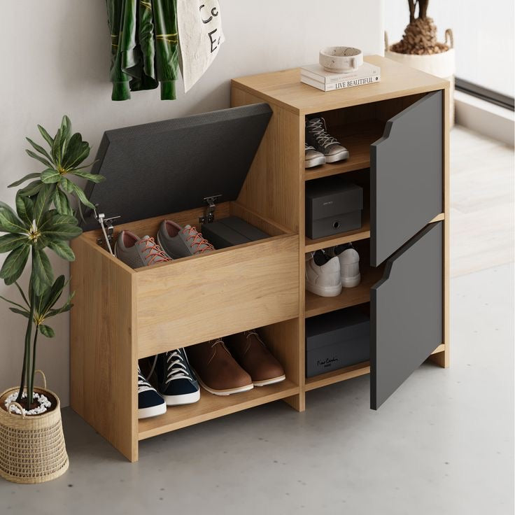 Shoe Closet | Wooden & Black | 100 x 40 x 70 | SU83