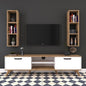 Tv Unit | White & wooden| 160 x 40 x 40 | Tv12